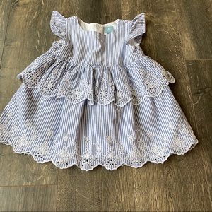 Gap 6-12 month Blue and White Stripe Dress